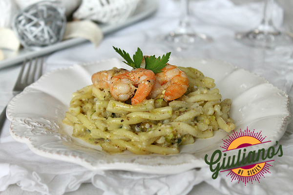 Pasta with Shrimp and Giuliano's Pistachio Pesto