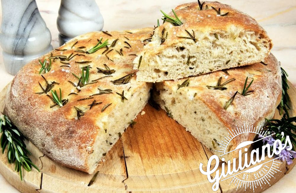 Sicilian Rosemary Focaccia with Organic Olive Oil and Garlic
